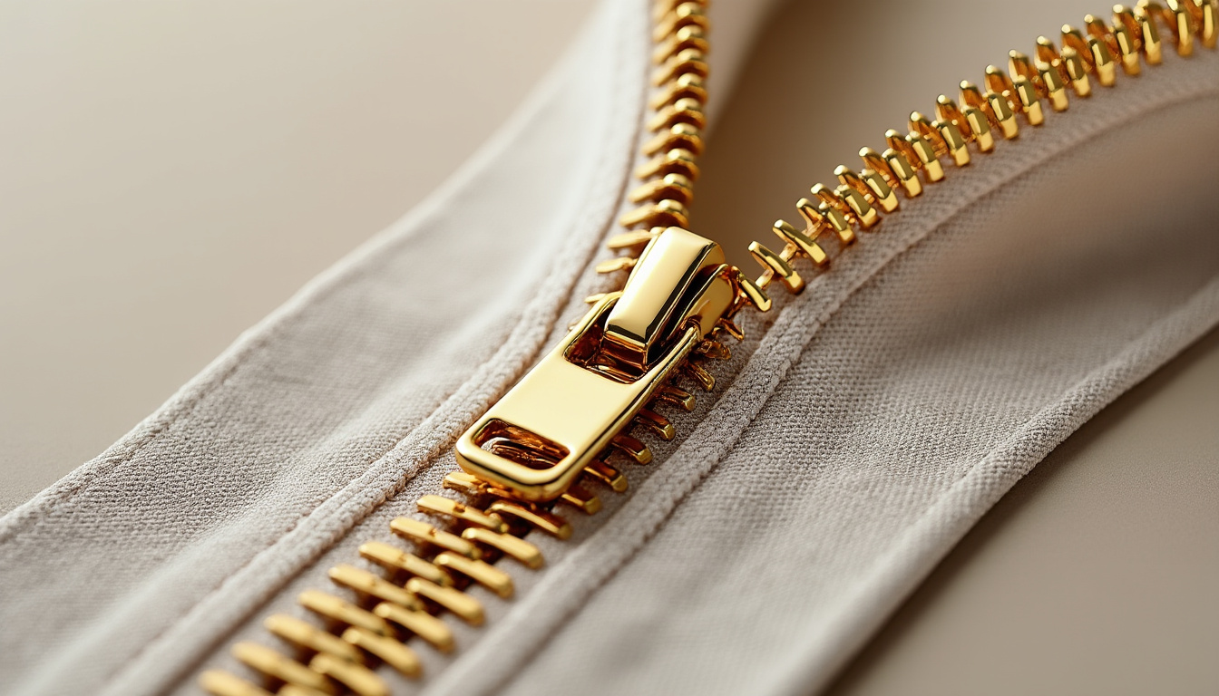personnalisez vos créations avec une fermeture éclair métal doré unique pour apporter une touche élégante et tendance à vos vêtements et accessoires faits main.