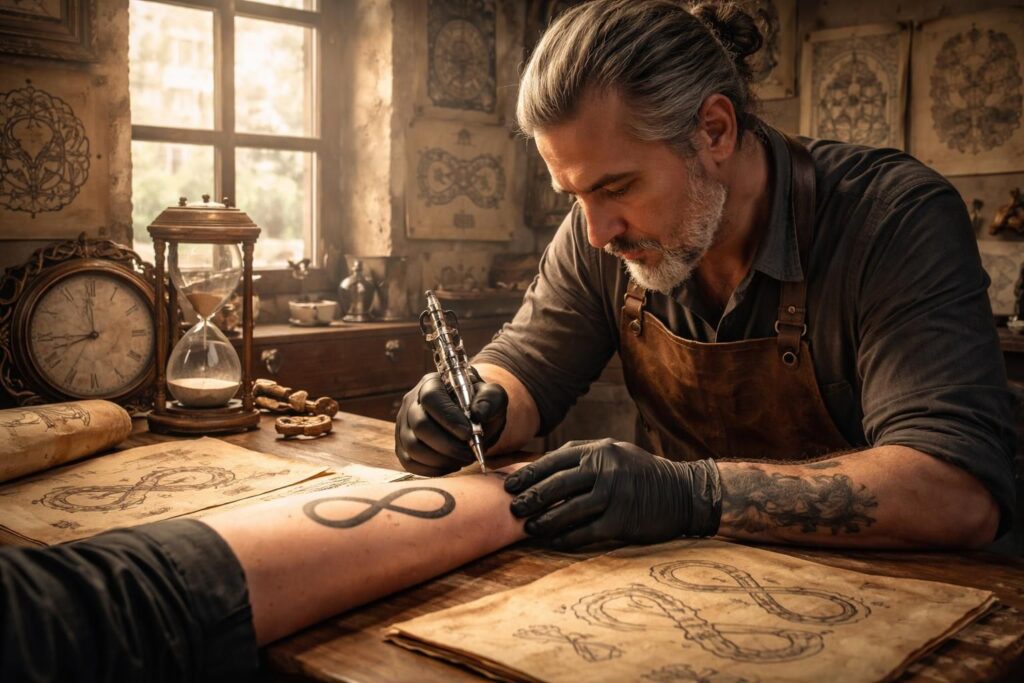 découvrez l'histoire fascinante et la signification profonde du symbole du tatouage infini, un motif intemporel qui incarne l'éternité et l'harmonie.