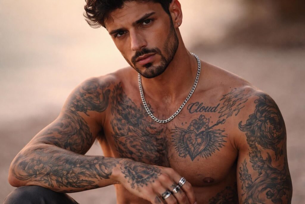 Explorez les tatouages de Michele Morrone, un voyage à travers l&rsquo;encre