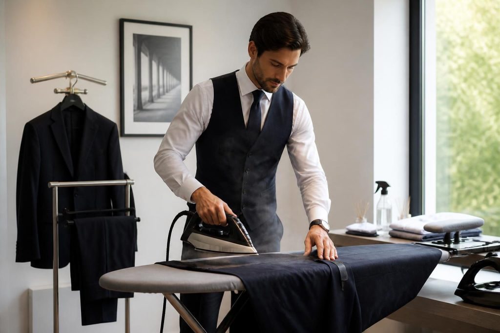 découvrez nos astuces pratiques pour un repassage parfait de votre costume et retrouvez une tenue impeccable à chaque occasion.